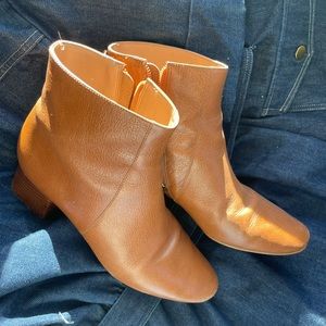 ANTHROPOLOGIE Genuine Leather Brown Fall Booties